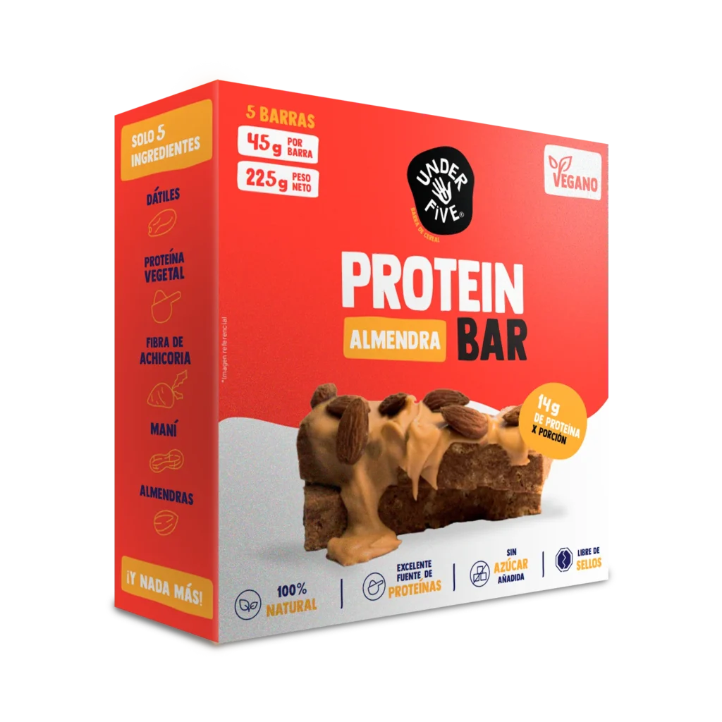 Barritas de proteina Vegana almendra 45grs x 5 - Under five