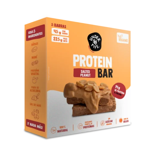 Barritas de proteina Vegana salted peanut 45grs x 5 - Under five