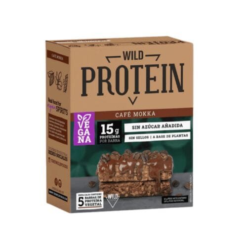 Barritas de proteinas Vegana cafe mokka 45grs x 5 - Wild Protein
