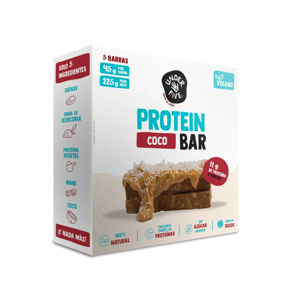 Barritas de proteinas Vegana coco 45grs x 5 - Under Five