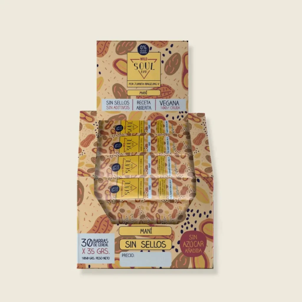 Display Barritas de cereal Vegana mani 1050 grs - Soul bar