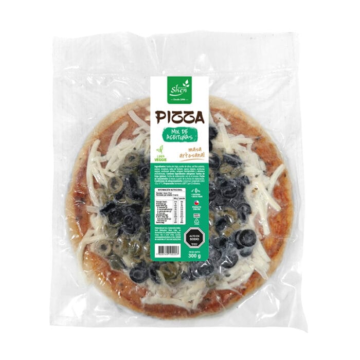 Pizza proteina de soya y aceitunas 300grs - Shen
