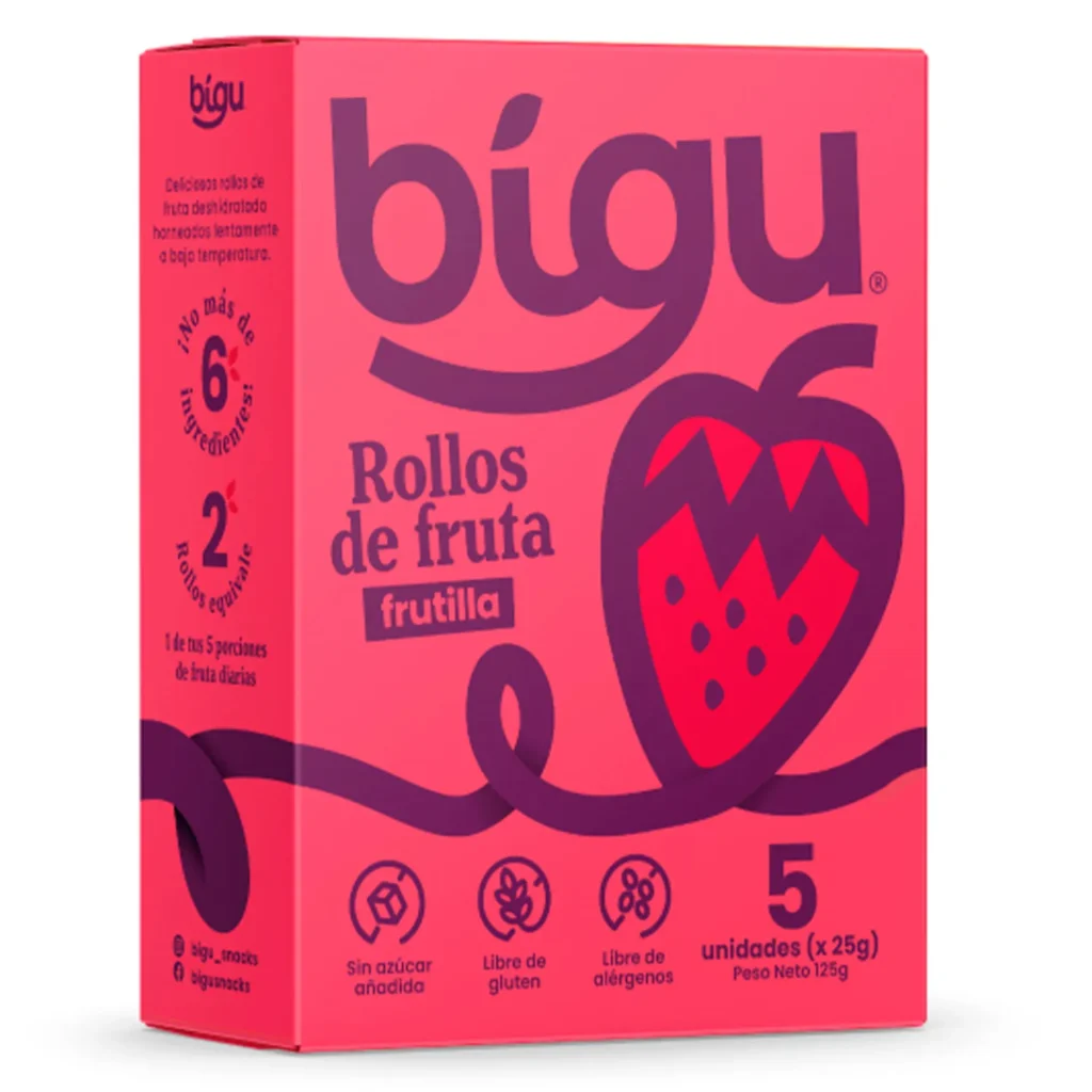 Rollos de frutas frutilla 125grs - Bigu