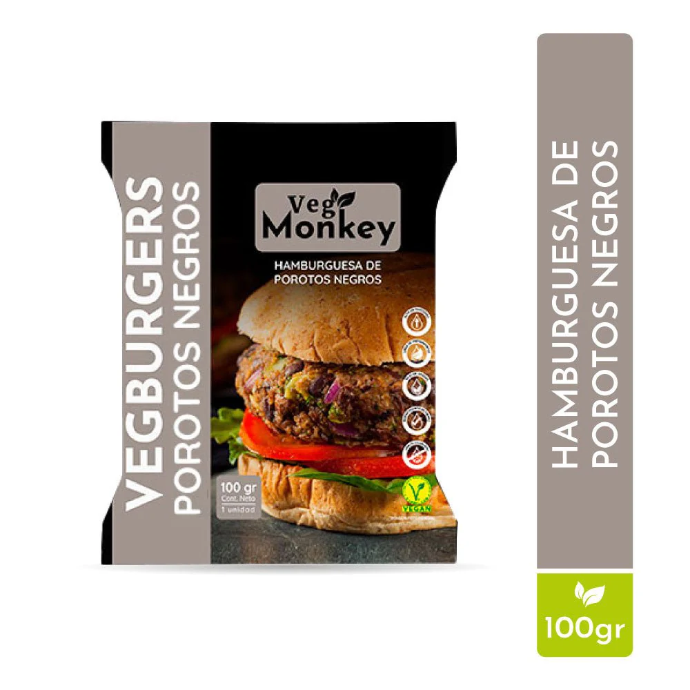 Hamburguesa vegan de porotos negros 100 grs - Veg Monkey