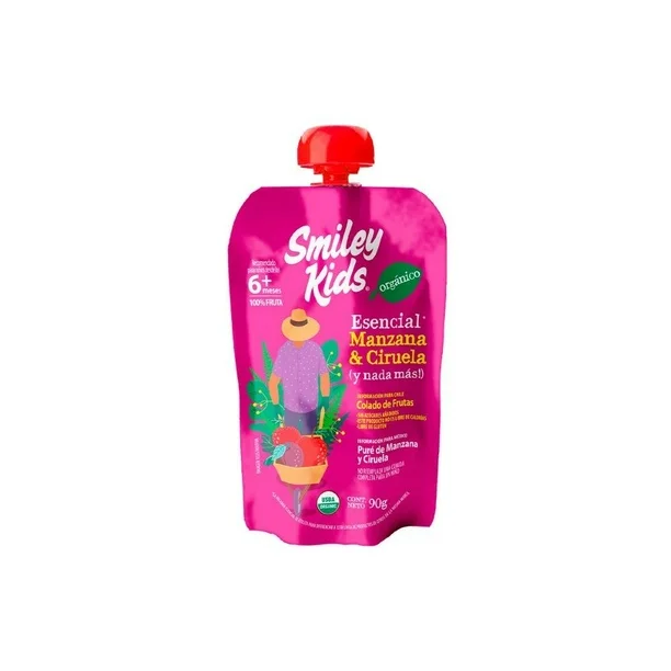 Compota manzana y ciruela 90grs - Smiley Kids