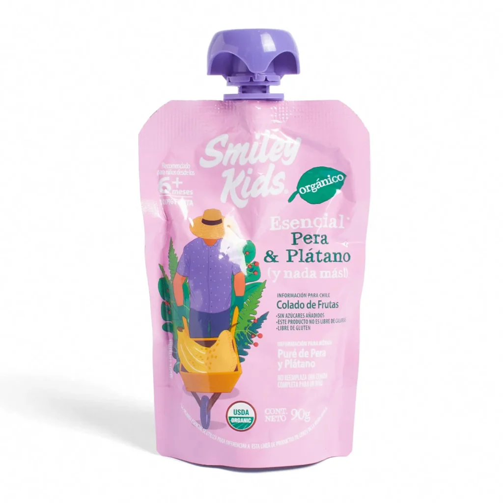 Compota pera y plátano 90grs - Smiley Kids