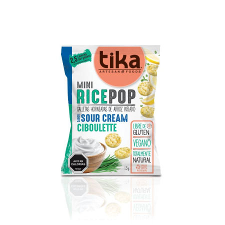 Mini Rice Pop sour cream ciboulette 15 grs - Tika